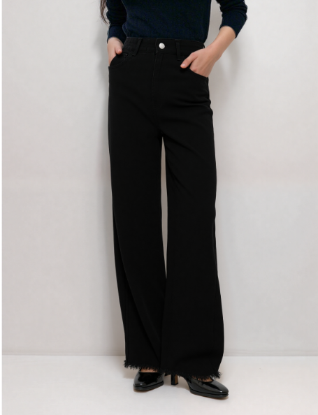 Black High-Waist Wide-Leg Jeans
