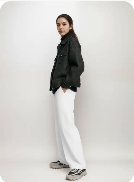 White High-Waist Wide Leg  Jeans