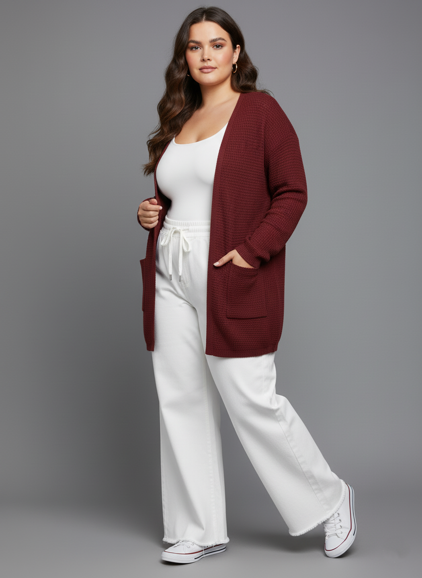 Oversized Adjustable White denim trousers