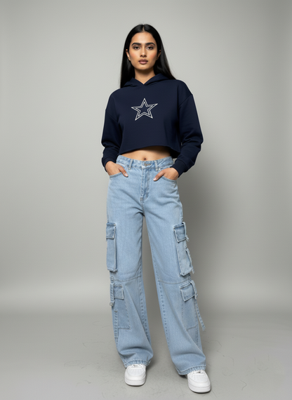 8 Pocket Blue Cargo Jeans