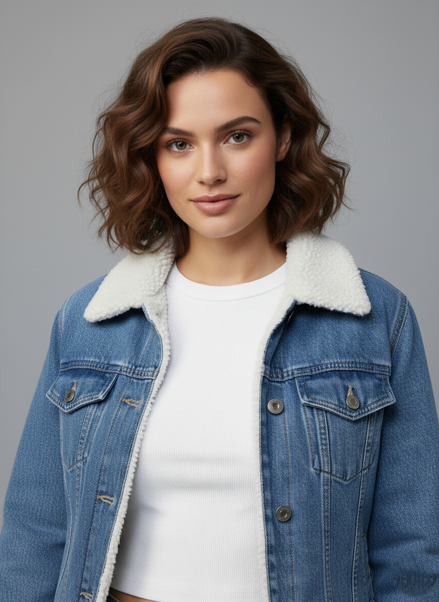 Cloud Cuff Blue Denim Jacket