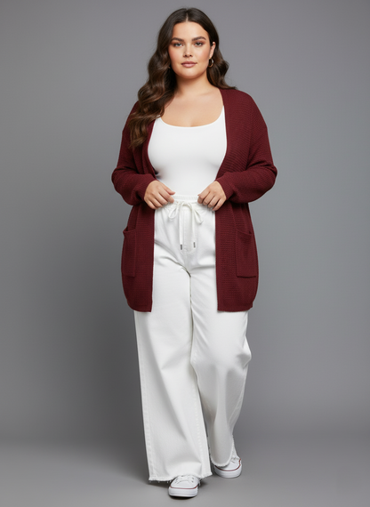 Oversized Adjustable White denim trousers