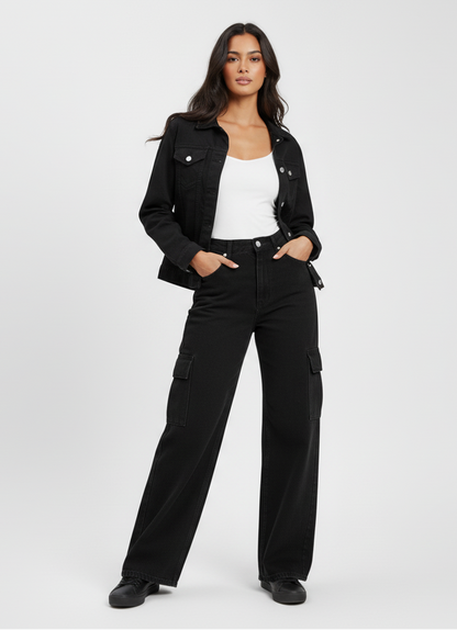 Pure Black Denim Jacket