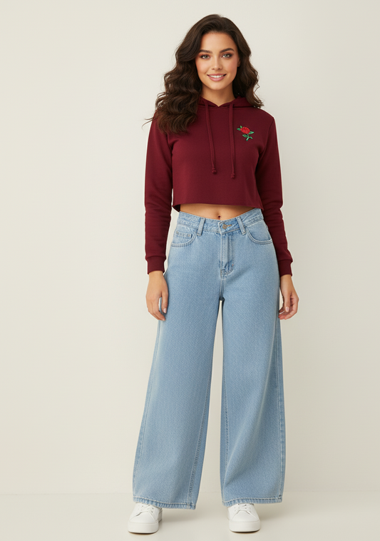 Light Blue  Wide-Leg Denim