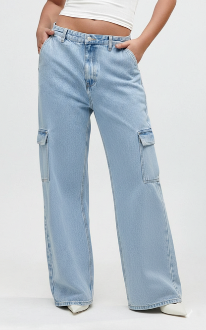 Athen Styles –Everyday Blue Cargo Jeans.