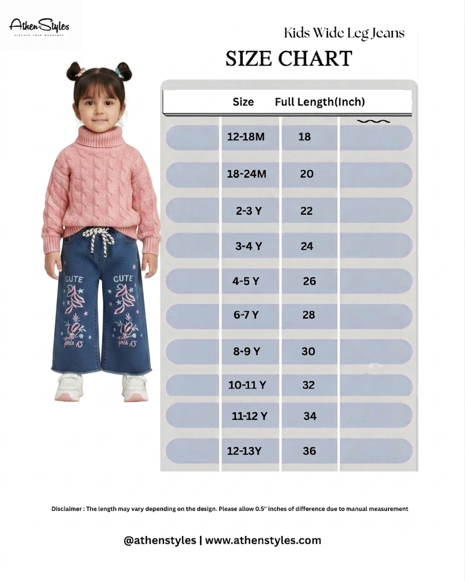 Toddler Light Blue Embroidered Wide-Leg Jeans