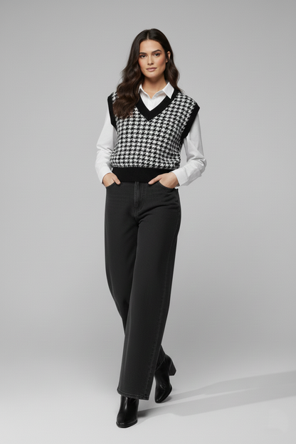 Charcoal Grey High Waist Wide-Leg Jeans