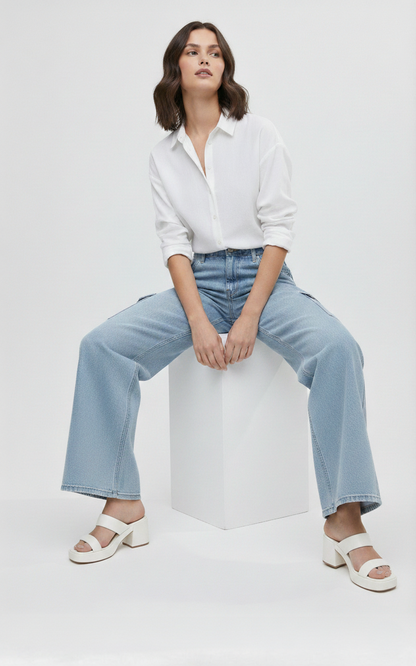 Athen Styles –Everyday Blue Cargo Jeans.