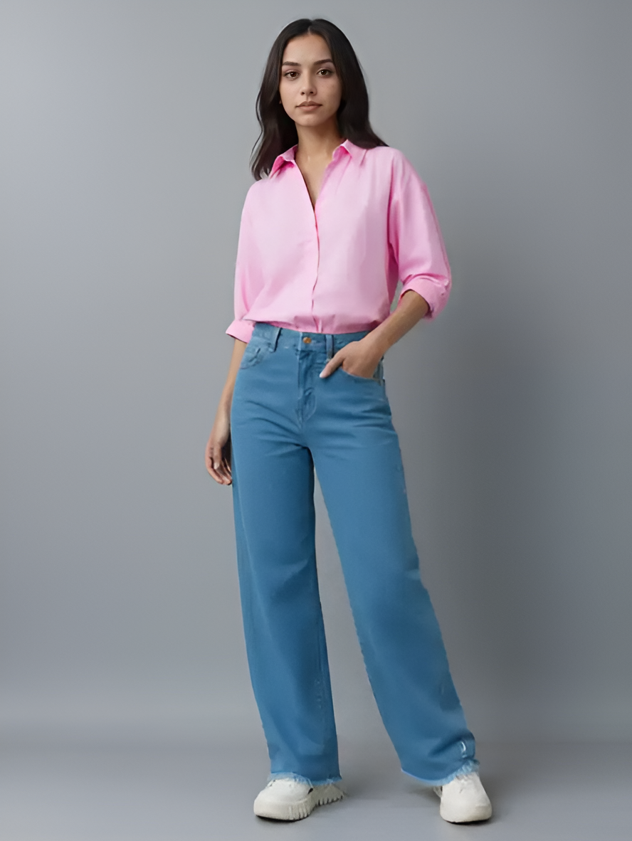 Everyday Blue Straight Wide-Leg