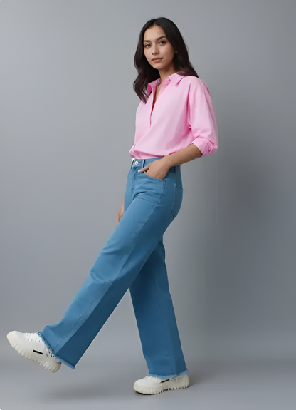 Everyday Blue Straight Wide-Leg