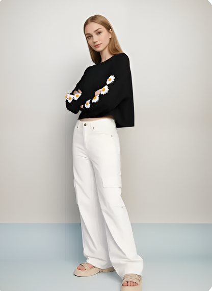 Athen Styles –White Wide-Leg Cargo