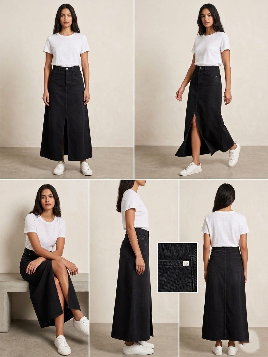 Long Maxi  Denim Skirt