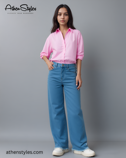 Everyday Blue Straight Wide-Leg