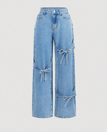 Bowtie Wide-Leg Jeans