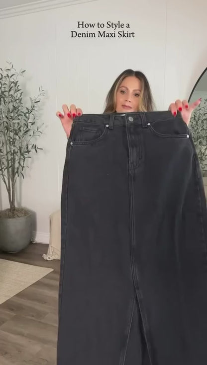Long Maxi  Denim Skirt